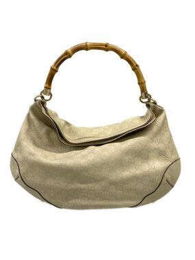 Gucci Handbag Bamboo Guccissima Line Beige Leather